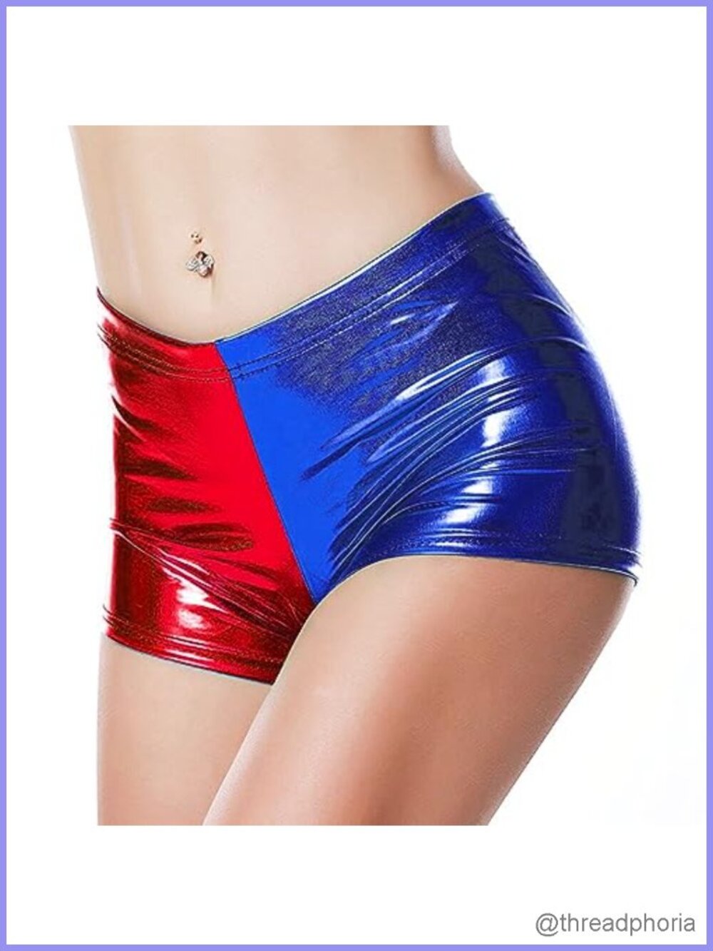 Metallic Shiny Dance Shorts Mid Rise Booty Rave Festival Costume Bottoms